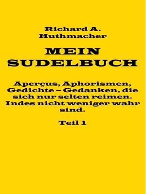 cover image of Mein Sudelbuch, Teil 1